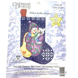 Candamar Designs Cross Stitch New 51212 Cozy Christmas Mini Stocking Kit